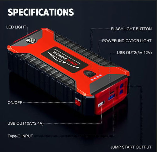 High Power Jump Starter And Tyre Inflator