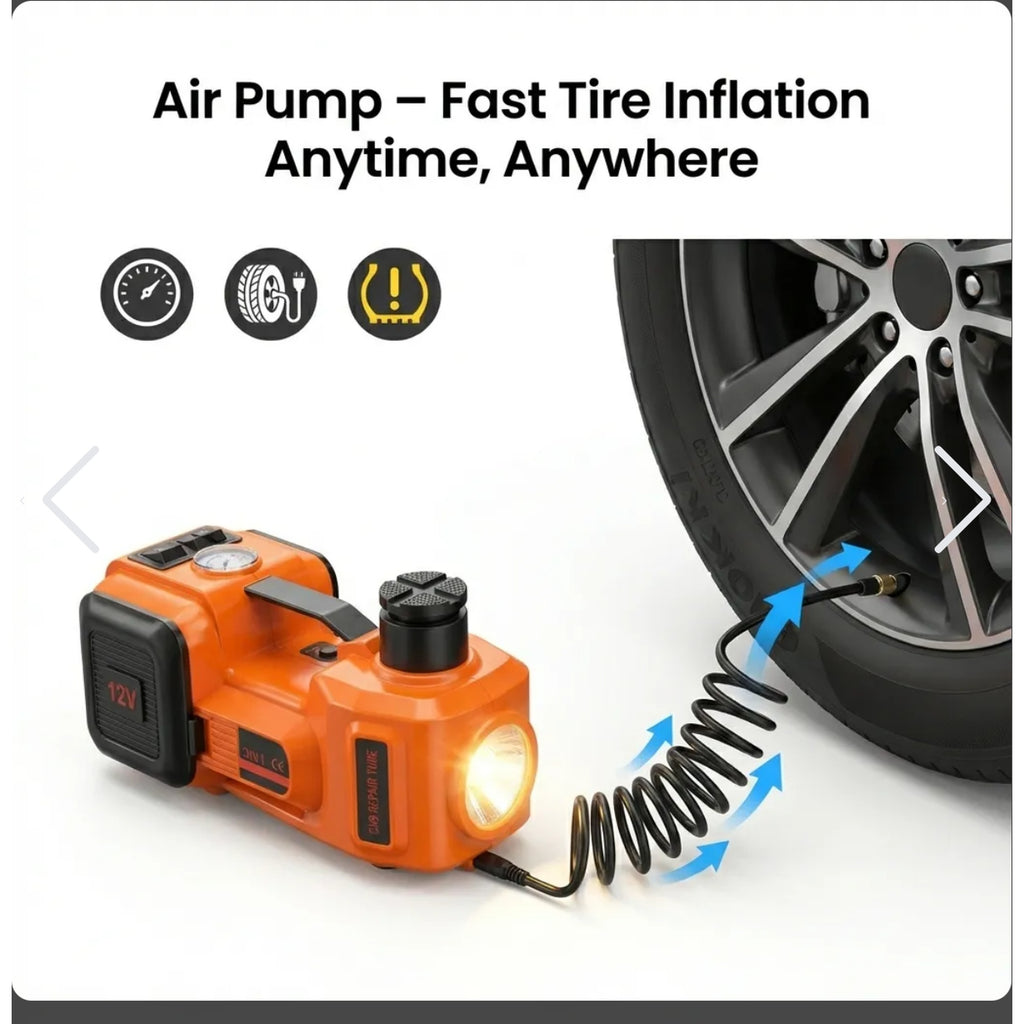 ELECTRIC JACK + TIRE INFLATOR + TIRE WRENCH